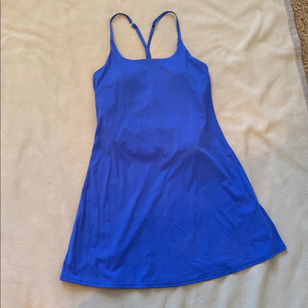 Lotus Blue Halara SoftlyZero Plush Backless Active Dress - Longer Length Size XL